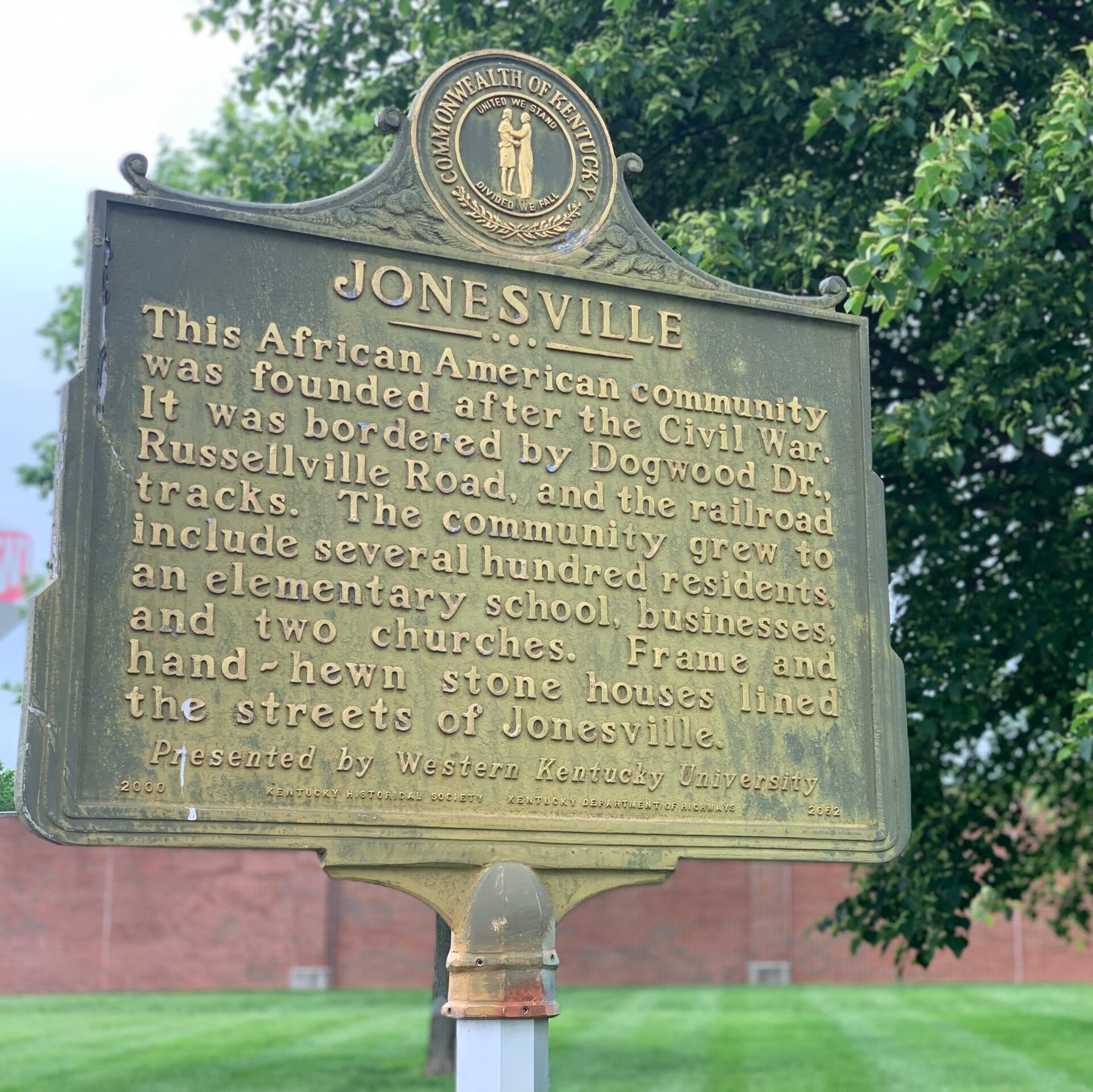 Jonesville marker at WKU