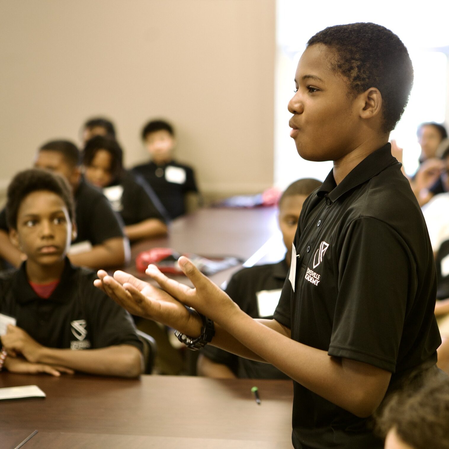 Jonesville Academy Scholar speaking